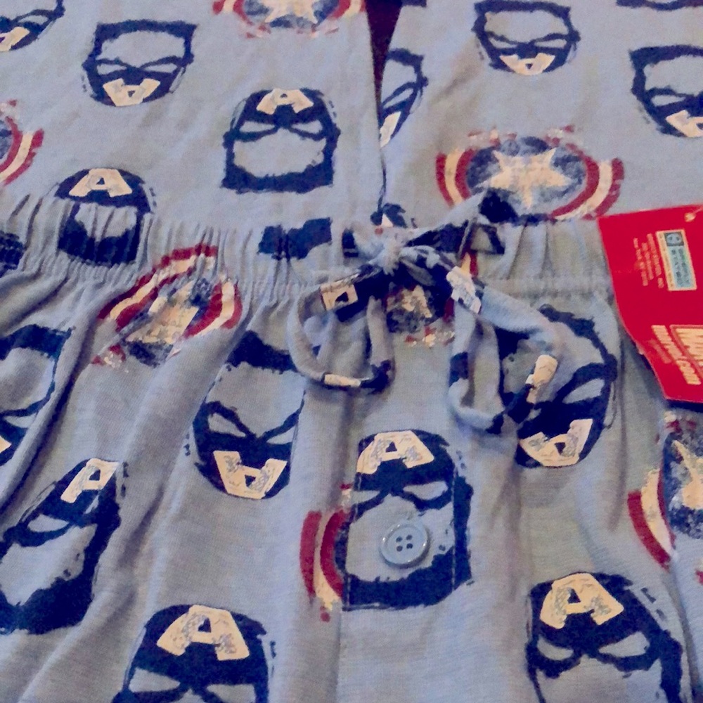 Pajama pants Captain America mens new sizes S waist 28-30”, M, L or XL polyester